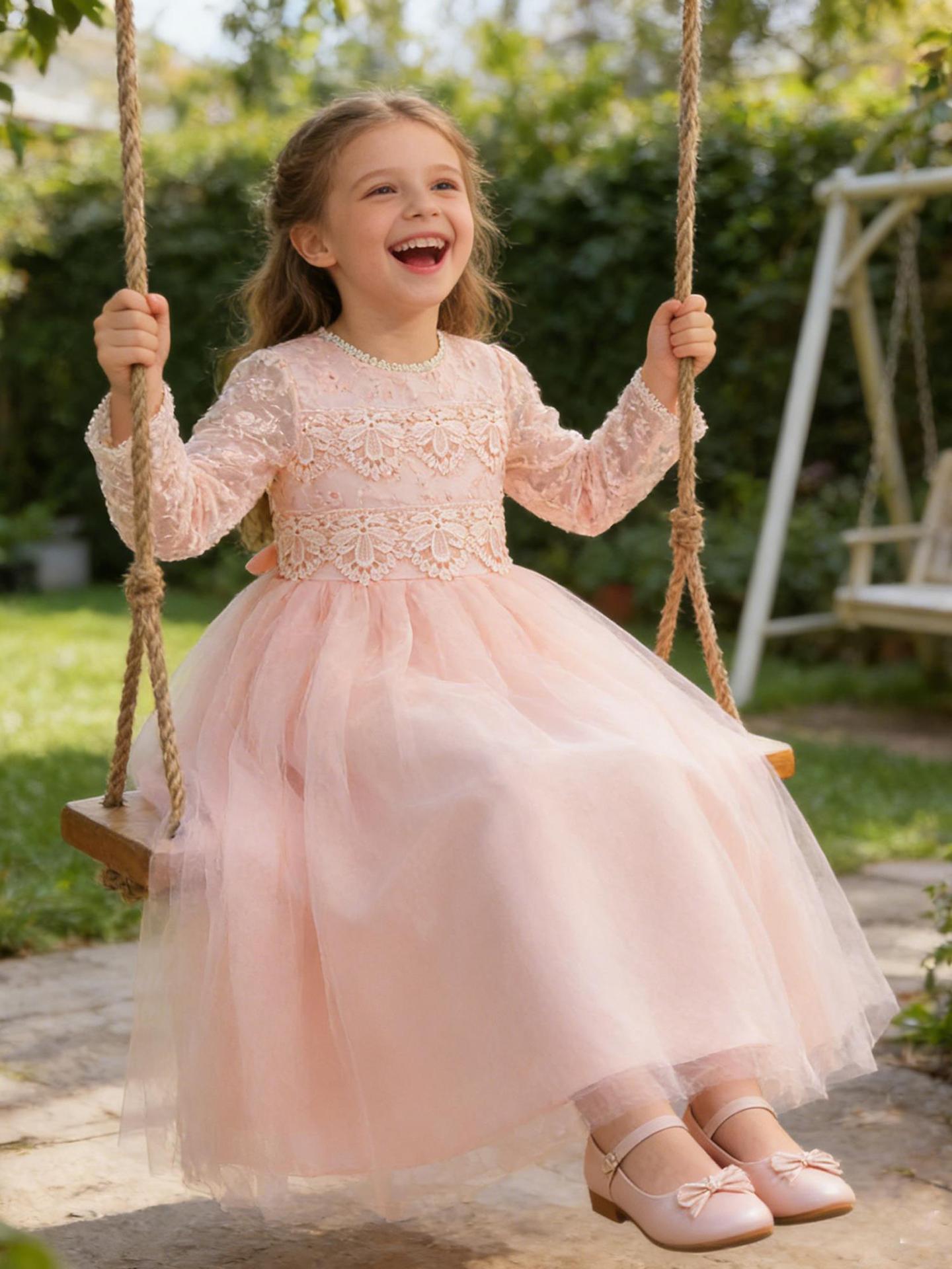 Amazon mangas largas niñas vestidos largos vestidos de espectáculo vestidos de flores vestidos de princesa vestidos de niños vestidos de princesa