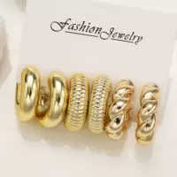 Shein Горячая продажа металлические персонализированные панк серьги европейские и американские трансграничные креативные ретро минималистичные серьги набор из 3 частей