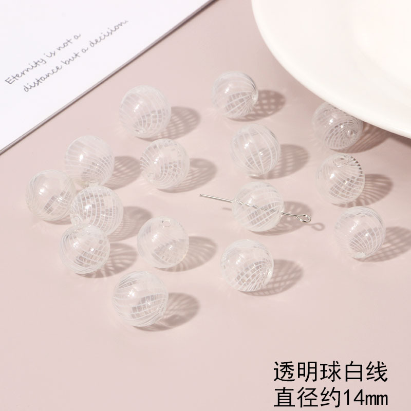透明球白线