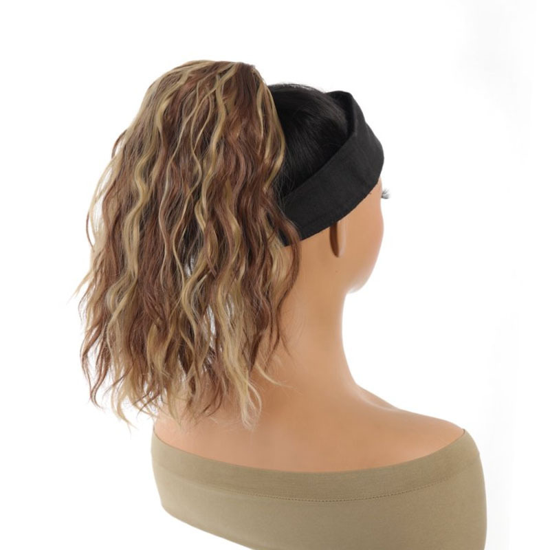 European And American Style Synthetic Hairpiece For Women Short Drawstring Ponytail Wool Curl Hair Extension Wholesale_voghion.com
