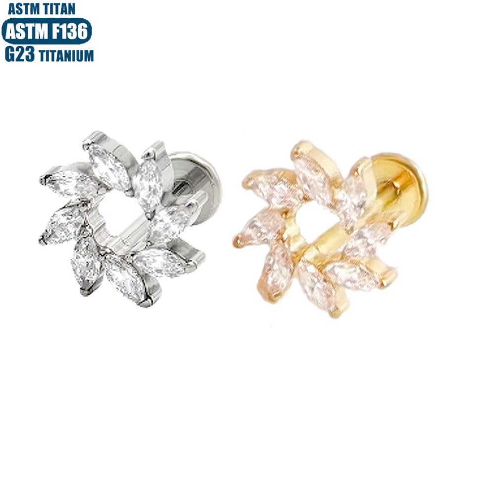 Labret stud lip piercing jewelry styling detail