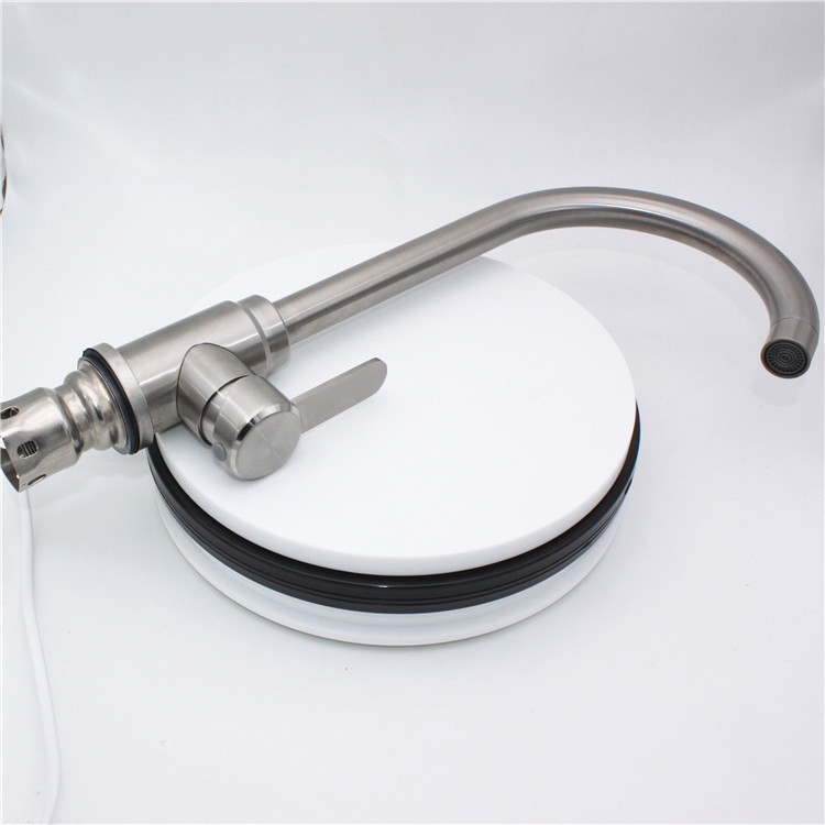 New 304 Stainless Steel Kitchen Faucet Hot and Cold Brushed Ball Anti-stuck Rotating Sink Vegetable Basin Faucet