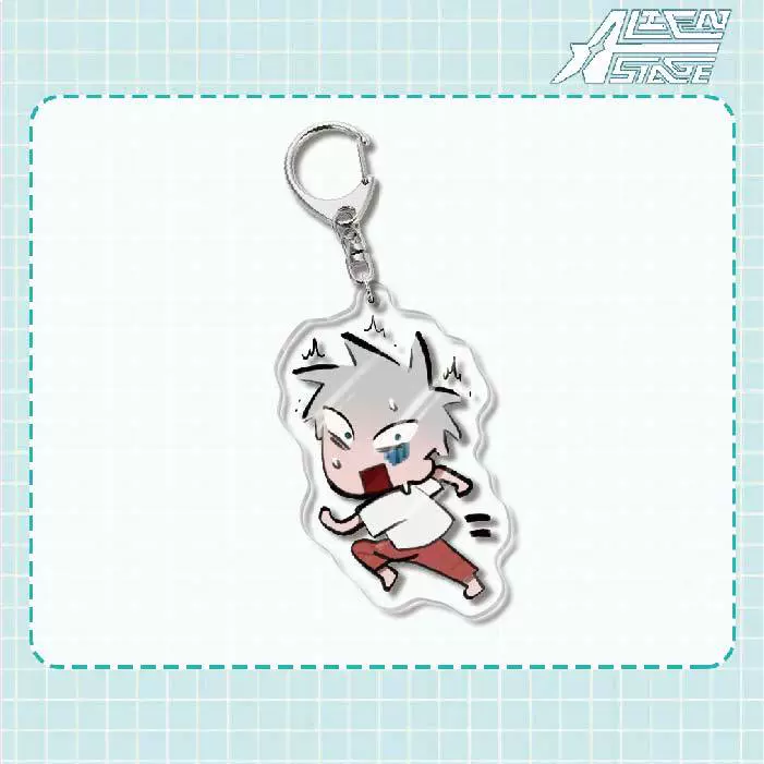 Acrylic keychain (Alien Stage) Mizi Sua, double‑sided 6 cm, metal ring & clasp