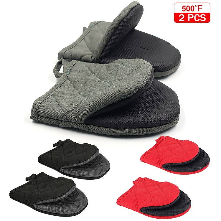 4Y 재고 전자 레인지 미니 단열 장갑 주방 2 단열 가정용 국경 회색 빨간색