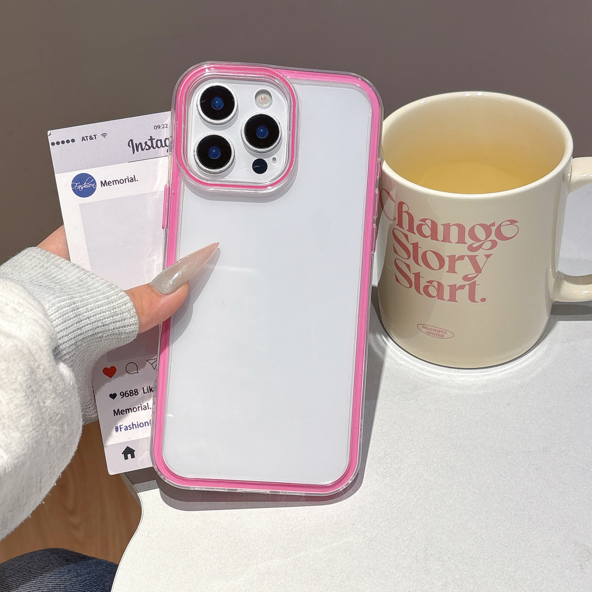Grooved Acrylic Phone Case With Resin For Iphone 16 Pro Max_voghion.com
