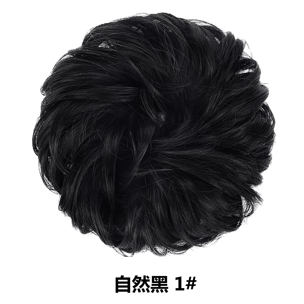 Peluca mujer bola cabeza anillo para el cabello seda mate simulación cabeza de capullo esponjosa cola de caballo rizada anillo para el cabello versión coreana