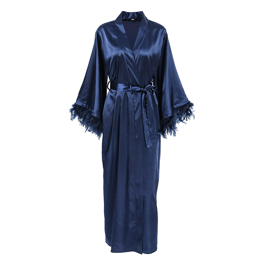 Kimonojas met veren voor dames – Lichtgewicht en stijlvolle loungewear voor alle seizoenen (S-L)_voghion.com