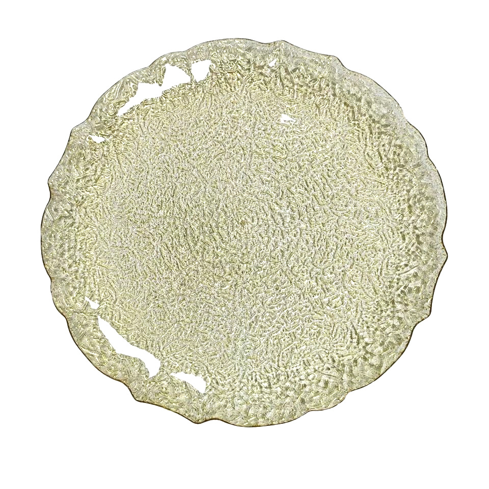 13 pulgadas acrílico transparente cargador de bordes de oro plano boda navidad baby shower party decoración plástica