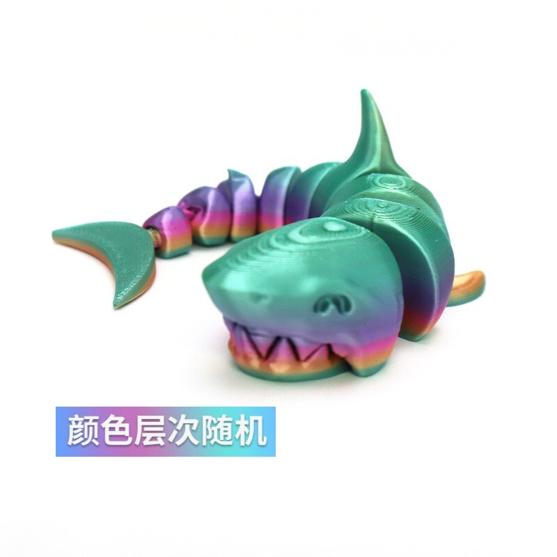 国境を越えた 3D プリントメガロドン工芸品装飾品ギフトクリエイティブ手作り動物関節可動モデルおもちゃ|undefined