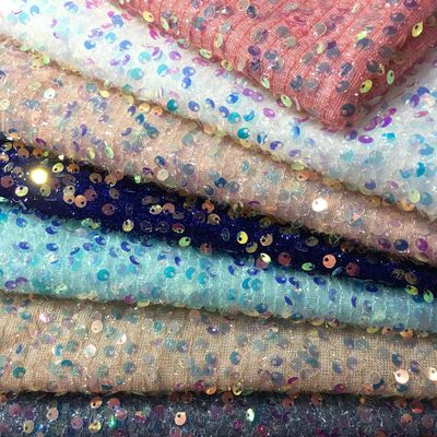 現貨21個色蜈蚣紗幻彩亮片布料時裝女裝婚紗禮服金剛膜亮片面料