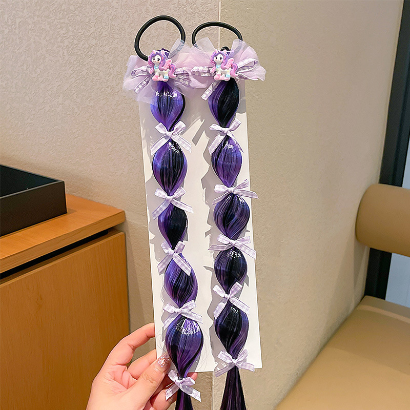 5# Purple Pony [plaid bow style]