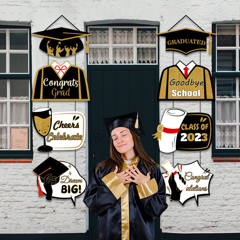 Transfronteriza nueva temporada de graduación puerta colgante 2023 graduación regalo compañeros fiesta decoraciones adornos colgantes