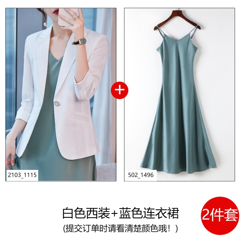 Yn2103 white suit + RF080 blue dress