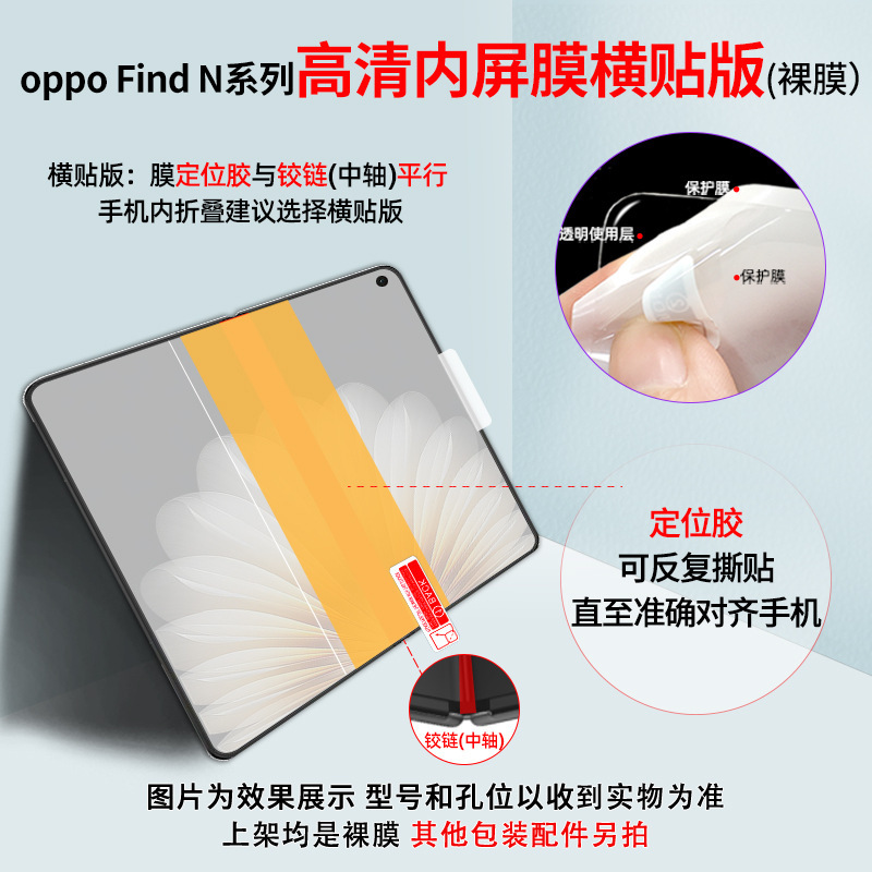 Oppo Find N5 ポジショニングステッカー TPU ハイドロゲルフィルム HD つや消し携帯電話フィルムの前後エッジ保護フィルムに適しています。|undefined