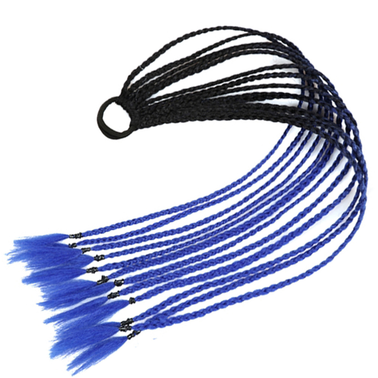 Trenzas de color de tres hebras de cola de caballo de tela de alta temperatura de seda sucia trenzas de cabello tipo peluca