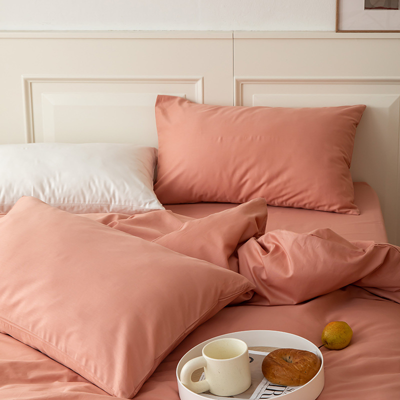 Color puro liso puro algodón funda de almohada de algodón lavado funda de almohada verano solo 48*74cm un par