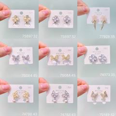 Meixun ジュエリー絶妙なキャッツアイ ジルコン パール イヤリング シンプルで多用途なノンホールピアス
