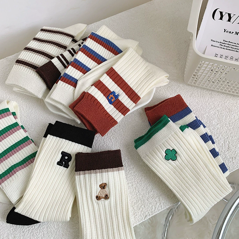 Тайд/ Tide, демисезонные cotton спортивные носки для колена, средняя длина, корейский стиль