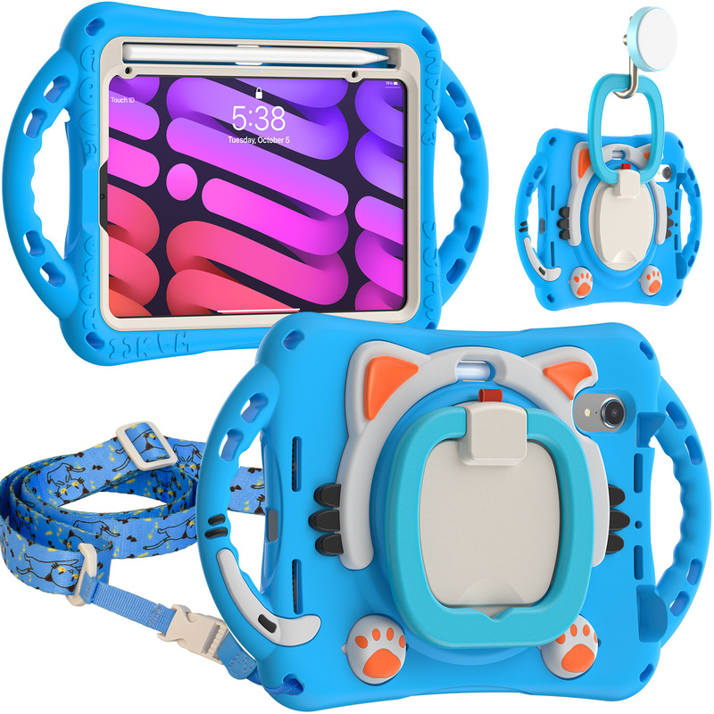 Handle cute cat 2021 New iPad mini6 protective case 6th generation 8.3 inch children flat protective case