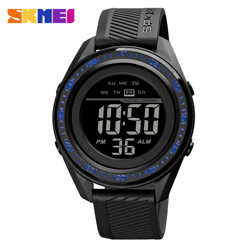 Skmei skmei 1638 nuevo luminoso estudiante sola pantalla movimiento electrónico de los hombres y las mujeres calendario cinta redonda regalo