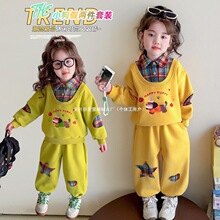 女童2026新款26小镇套装公主16眼镜小狗绿色黄色哈哈米兔织里休闲