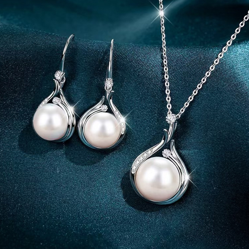 Pearl Earrings Set, Three-Piece Jewelry Set, Simple, Fashionable, Niche, New Style, Versatile Commemorative Gift