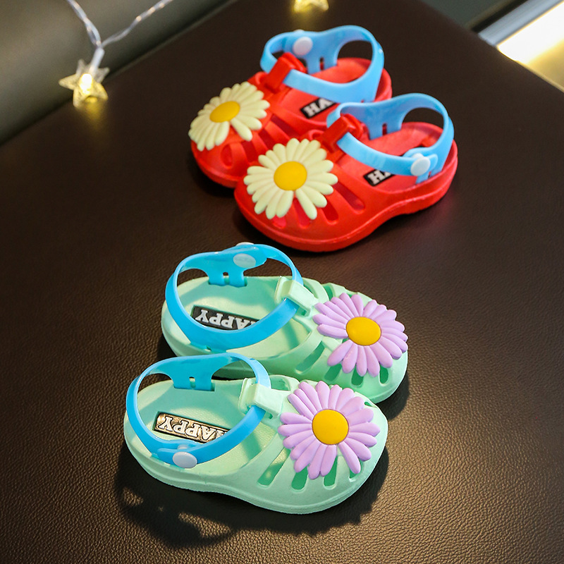 女童凉鞋夏季新款包头可爱小邹菊公主凉鞋婴幼儿防滑软底居家小童