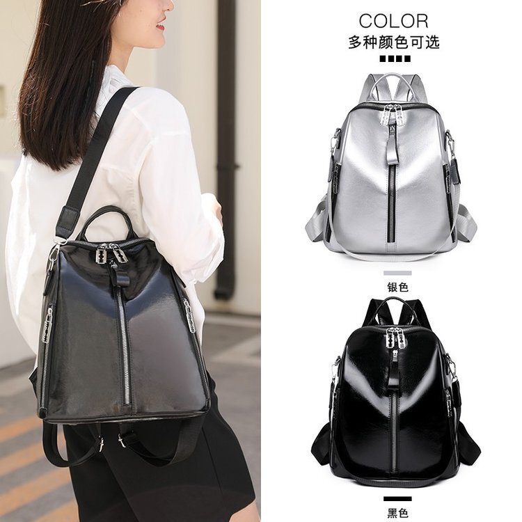 New Fashion Women's Backpack Lightweight Water-repellent Large Capacity Student Schoolbag Travel Bright Small Backpack Wholesale