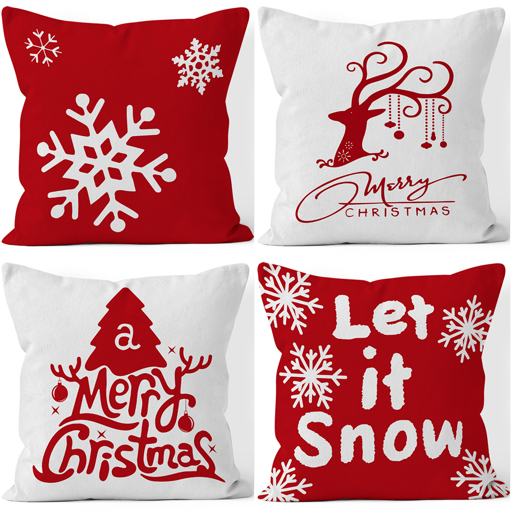 90g Weight Pillow Cases Home Textiles & Decor Type pillow case Event & Party Supplies Fashion Christmas Tree Snowflake Short Plush Pillow Cases