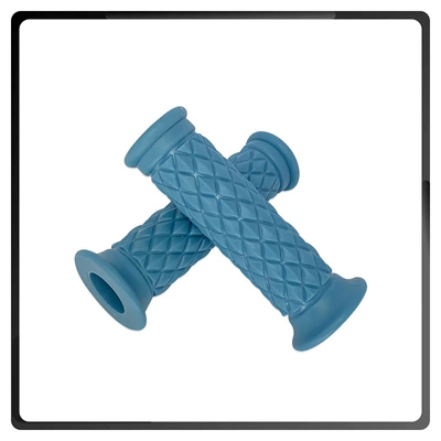 Motorcycle Handle Cover High-Quality Tpu Diamond-Shaped Retro - 22mm-gray-blue