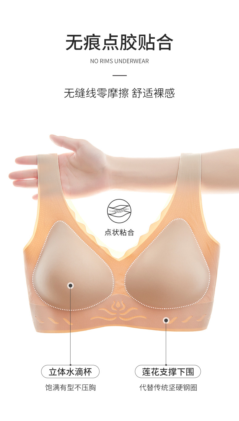 无痕乳胶内衣女无钢圈小胸聚拢收副乳防下垂运动少女文胸夏季薄款详情6