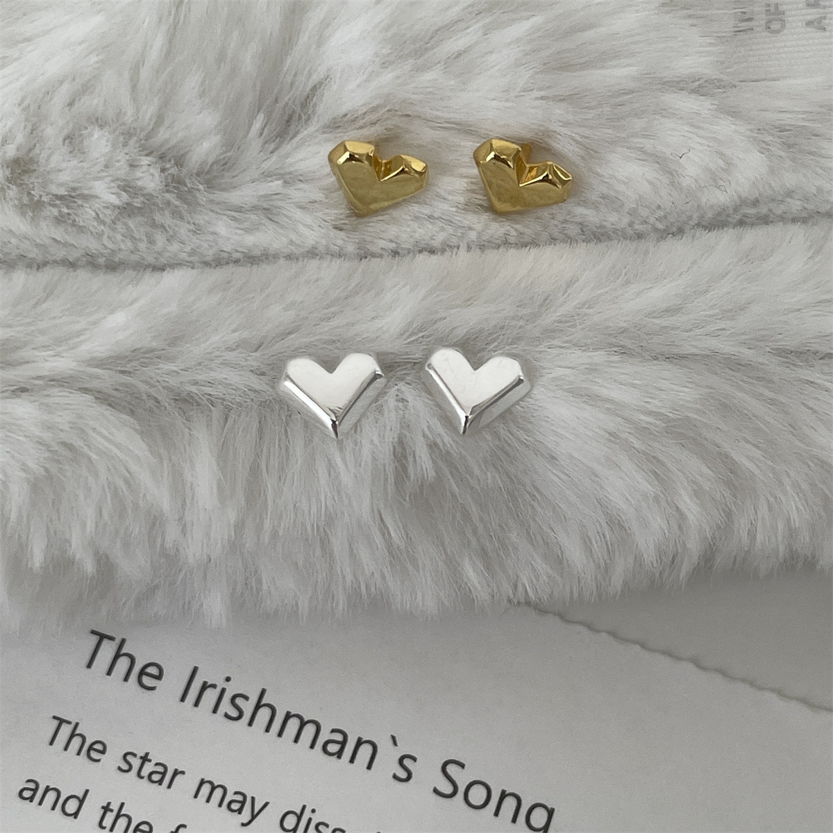 精緻百搭愛心耳釘女輕奢小眾高級感925純銀耳骨釘秋冬百搭新耳飾