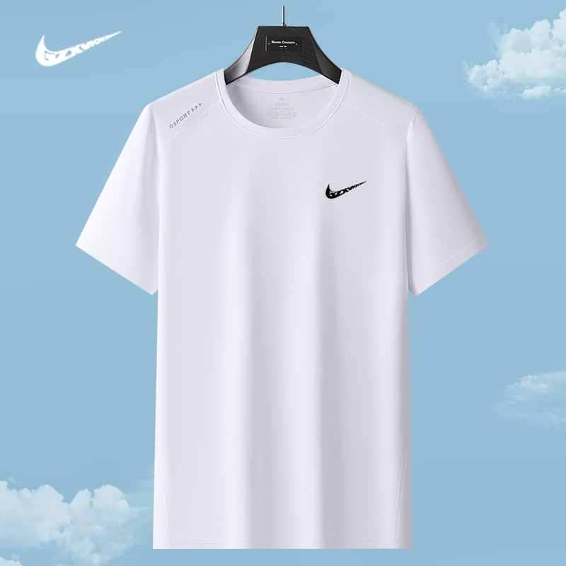 2026 New Style Ice Silk Breathable T-Shirt Men's Casual Loose Short-Sleeved Men's Summer Quick-Drying Large Size Thin Sports Top