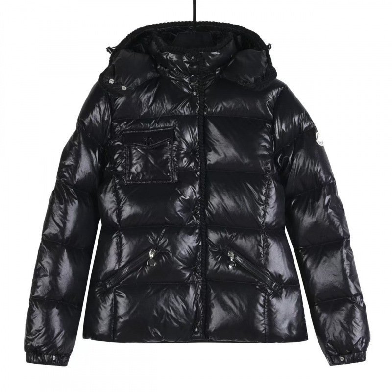 Moncler Little Waist Second Generation Waist-Cinching Glossy down Jacket for Women, Short Oil Wax Leather Slim Fit Jacket, New High Model