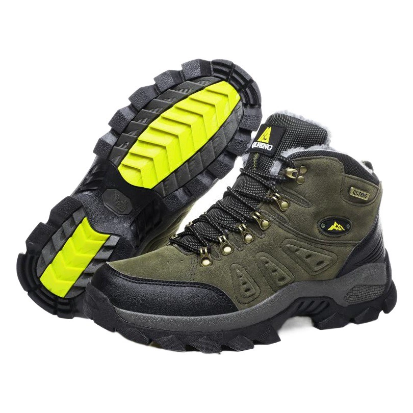 Трансграничные большие размеры зимние высокие ботинки для походов, хлопок, теплая пара наружная повседневная обувь плюс бархатные снежные сапоги кожаные