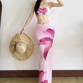 2025新款欧美分体3件套高级感显瘦遮肉夏季女士比基尼抹胸泳装