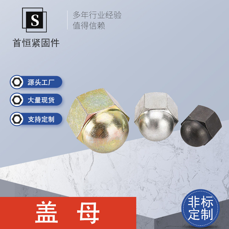 盖形螺母M3-M20 不锈钢盖母全包围盖母半圆球头盖母 盖母