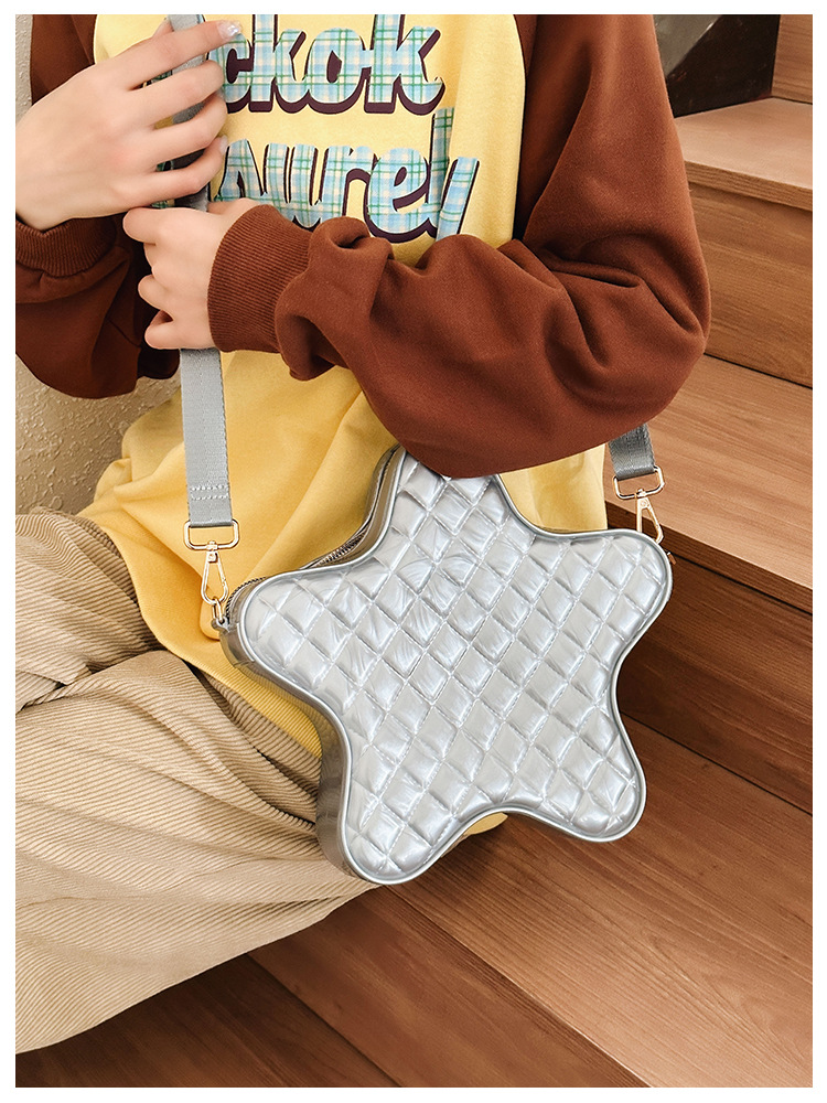 2025 New style fashionable star Backpack, diamond-shaped PVC jelly bag, fresh and sweet campus ladies' backpack undefined