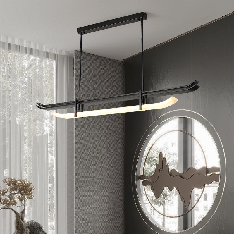 Nuevo restaurante chino lámpara candelabro techo de barra larga viento tranquilo estilo chino lámpara Zen lámpara mesa de té sala de té lámpara de estudio