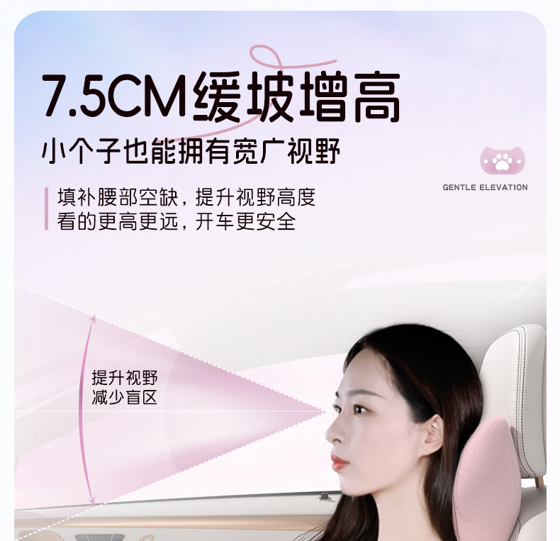 Car house car waist cushion sitting cushion integrated heightening cushion car waist support headrest driver driving long-sitting waist support artifact