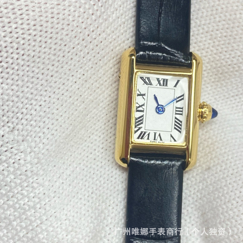 复古方形迷你坦克罗马面全钢时尚女表新款must货源批发精钢女表