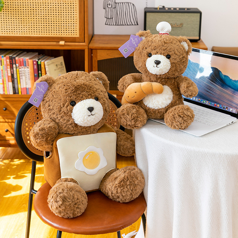 新しいラブベアぬいぐるみかわいいなだめるクロワッサンベア枕睡眠おもちゃ女性ギフトクロスボーダー卸売|undefined