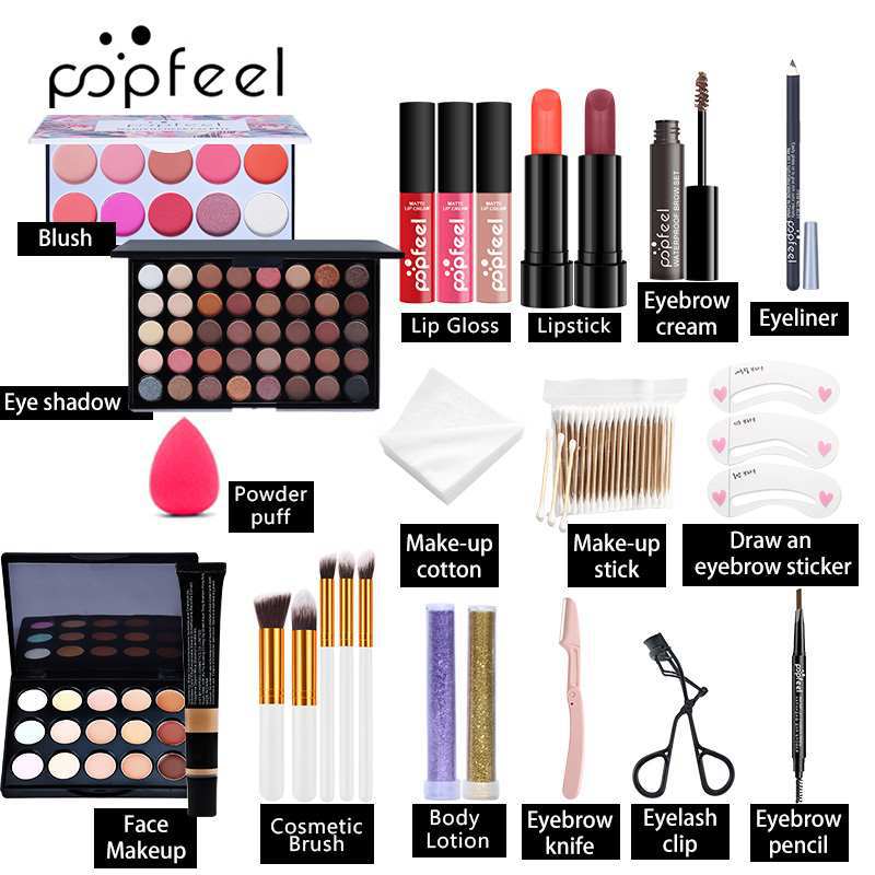 Influencer-inspiriertes Make-up- und Kosmetik-Komplettset für Anfängerinnen, Make-up-Set für Anfängerinnen, Studentinnen, leichtes Alltags-Make-up._voghion.com