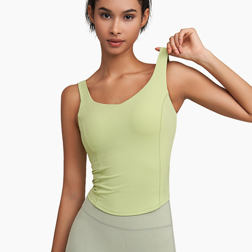 U-shaped sports bra women's one-piece bra fixed cup high-strength shock-proof running quick-drying fitness yoga vest