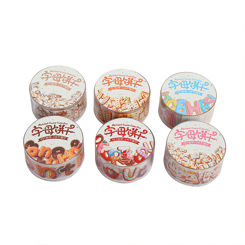 Ketchup girl cinta de bucle largo letra galleta serie letra galleta tema letra galleta tienda de mano cinta adhesiva decorativa