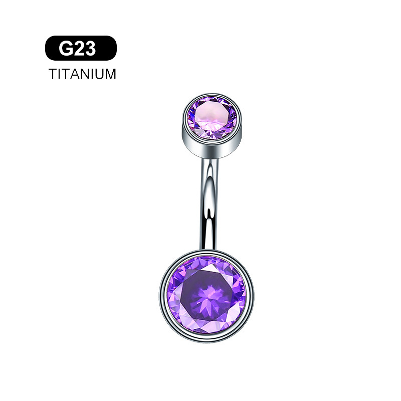 Orecchini a perno per ombelico in titanio G23 5A con zircone 1,6*8/10 mm, gioielli da piercing all'ingrosso, filettati, alta moda_voghion.com