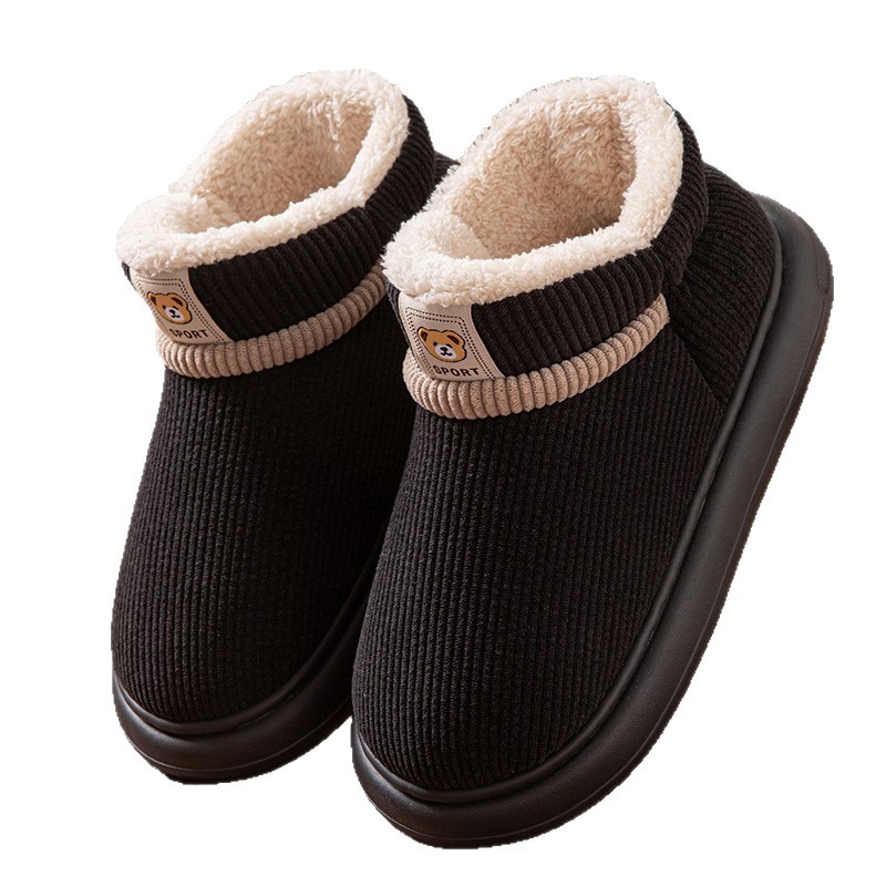 Pantuflas de Algodón de Caña Alta para Pareja de Pana y EVA Térmico para Casa para Invierno image 6