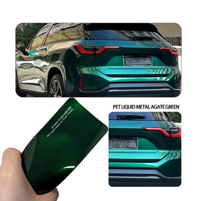 Axxpel Car Pet Color-Changing Film for Full Vehicle Application, Specialized Extended Application Body Protection Film, Liquid Metal Onyx Green