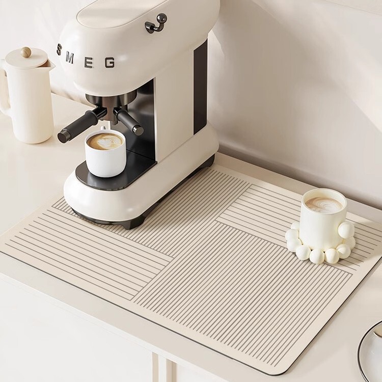 No-Wash Kitchen Drain Mat Countertop Drying Mat Simple Line Diatom Mud Absorbent Mat Quick-Drying Non-Slip Dish Table Mat No-Wash Kitchen Drain Mat Countertop Drying Mat Simple Line Diatom Mud Absorbent Mat Quick-Drying Non-Slip Dish Table Mat