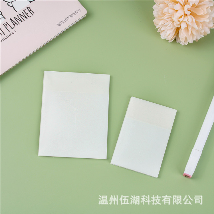 En stock notas adhesivas transparentes al por mayor pegatinas transparentes mascota blanca creativa ins nota pegatinas notas de estudiante nota pegatinas